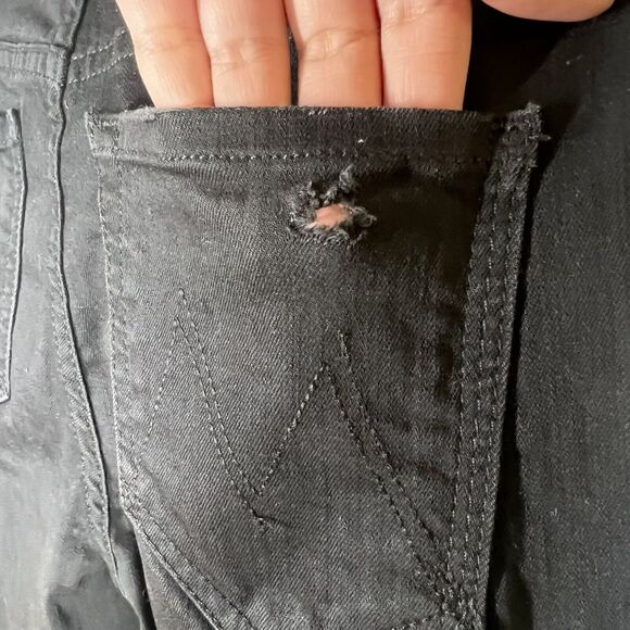 Mother Sz 25 Womens High Waisted Looker Jeans Not Guilty Black - Picture 7 of 13